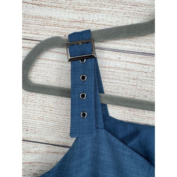 Zink London Button Down Tank Dress Women's Size Small Blue - Picture 6 of 11